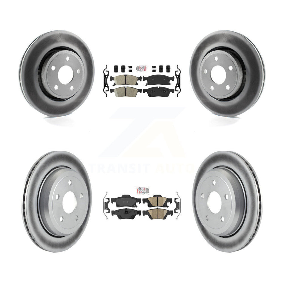 Front Rear Ceramic Pads And Coated Disc Brake Rotors Kit For Jeep Grand Cherokee WK KGA-101382