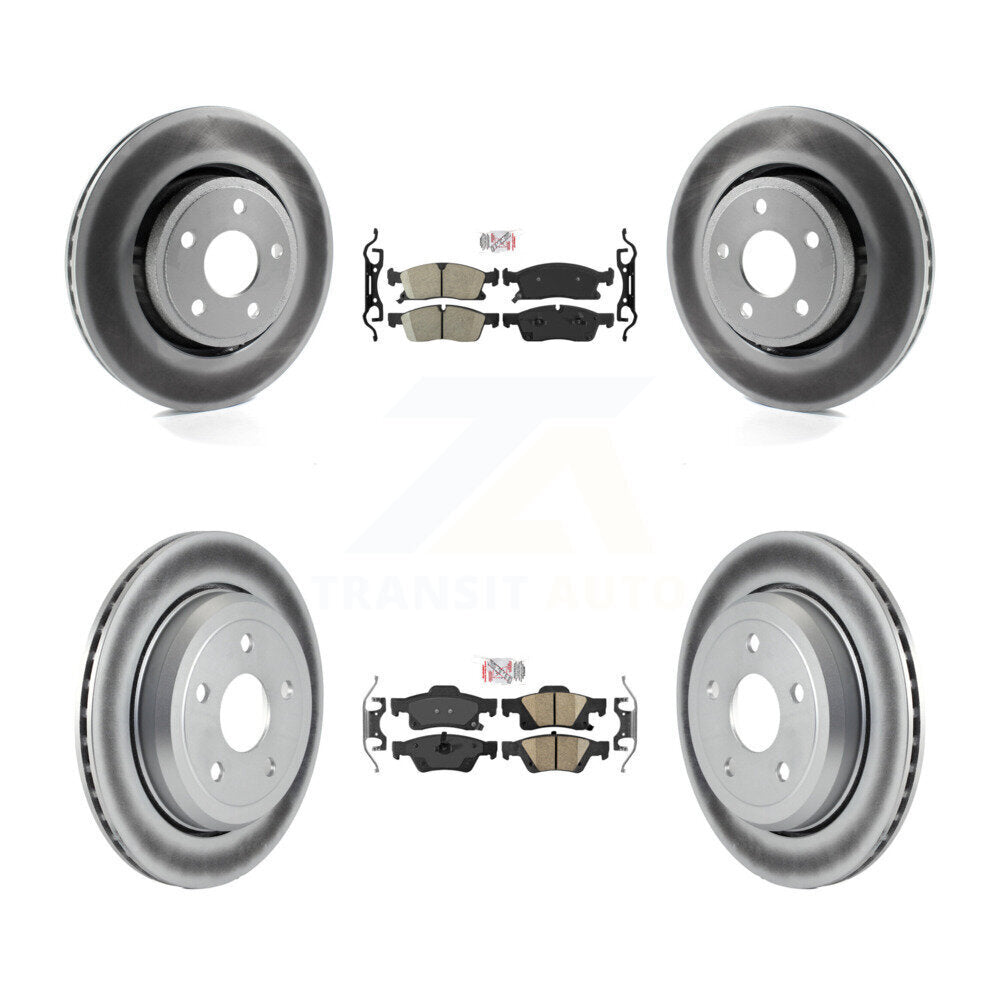Front Rear Ceramic Pads And Coated Disc Brake Rotors Kit For Jeep Grand Cherokee WK KGA-101383