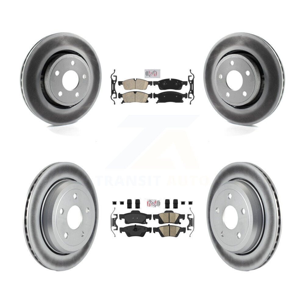 Front Rear Ceramic Pads And Coated Disc Brake Rotors Kit For Jeep Grand Cherokee WK KGA-101397