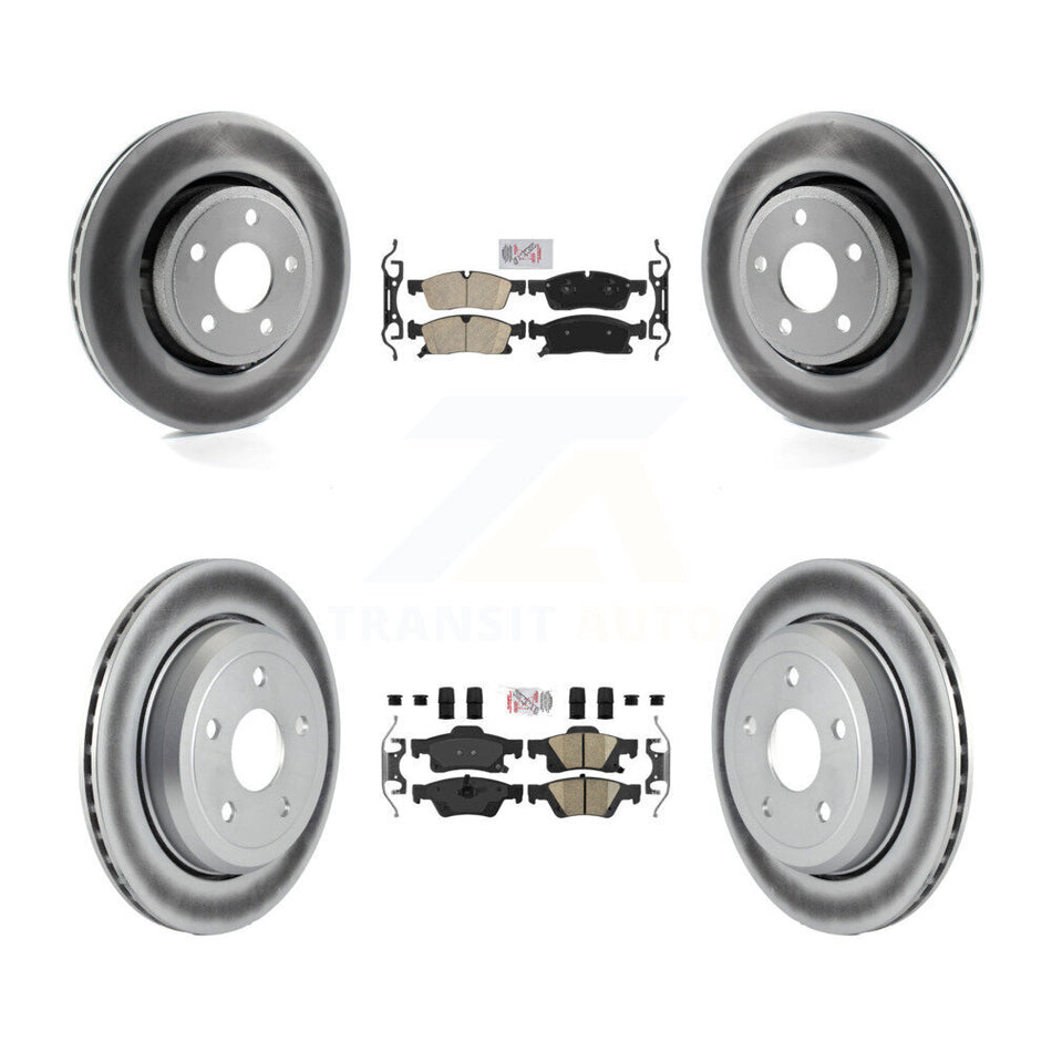 Front Rear Ceramic Pads And Coated Disc Brake Rotors Kit For Jeep Grand Cherokee WK KGA-101397