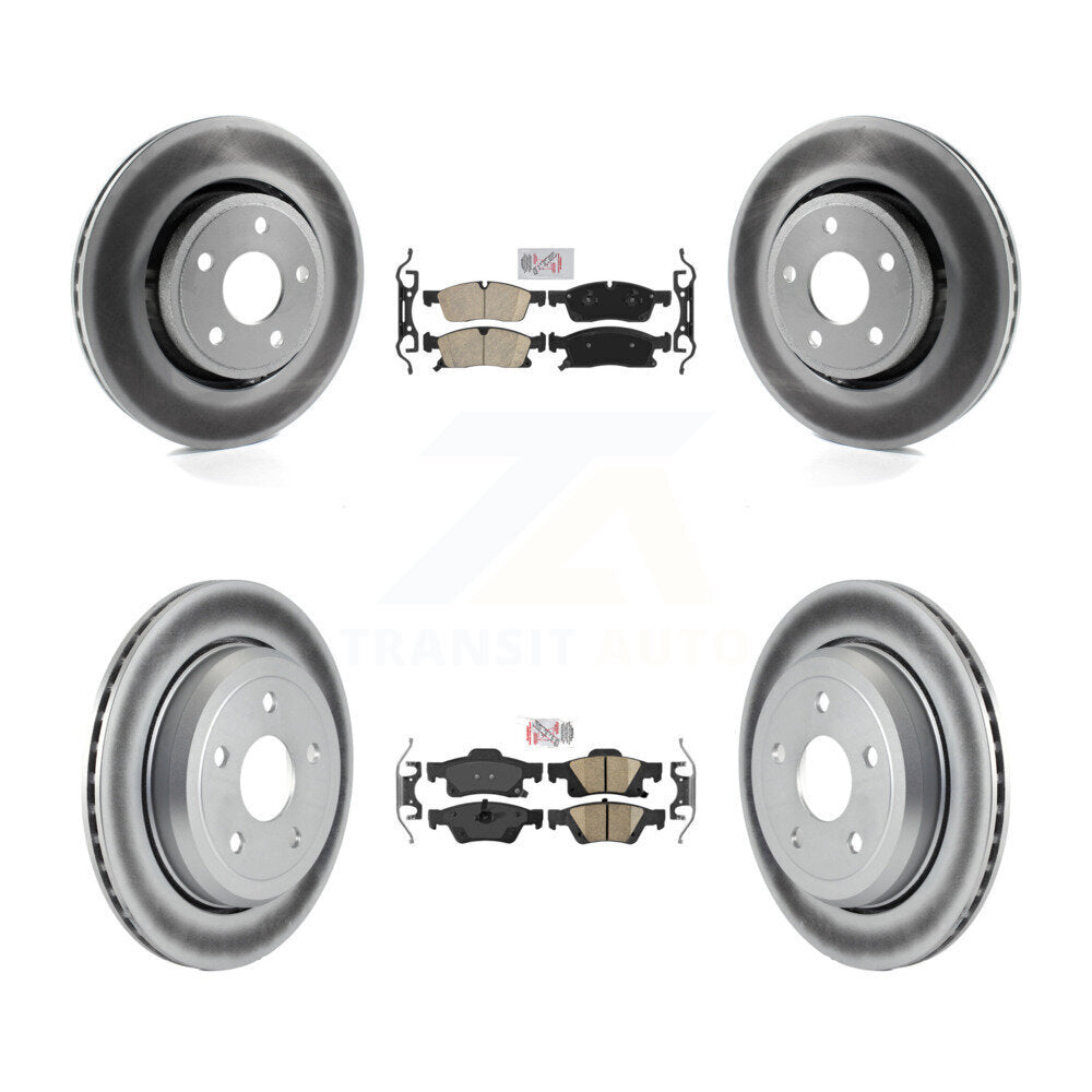 Front Rear Ceramic Pads And Coated Disc Brake Rotors Kit For Jeep Grand Cherokee WK KGA-101399