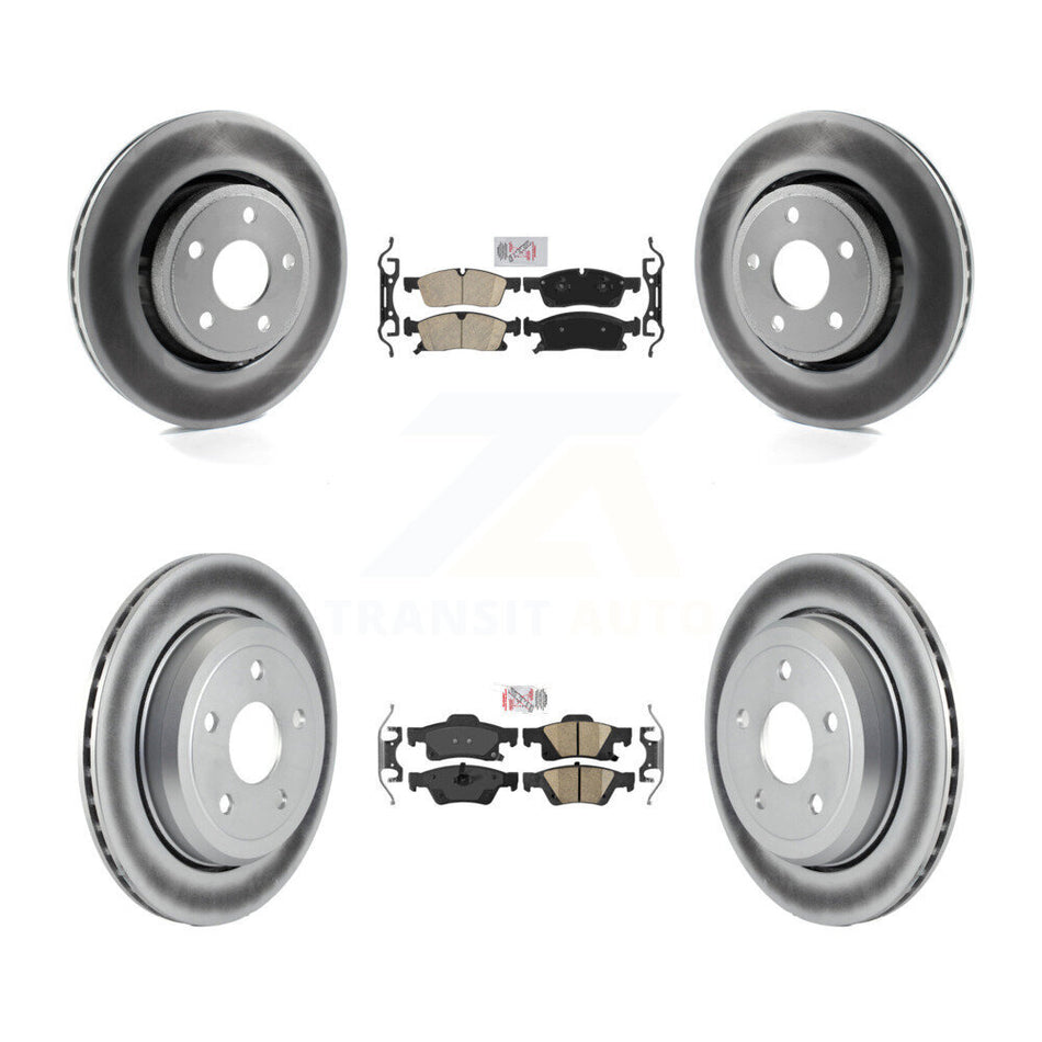 Front Rear Ceramic Pads And Coated Disc Brake Rotors Kit For Jeep Grand Cherokee WK KGA-101399