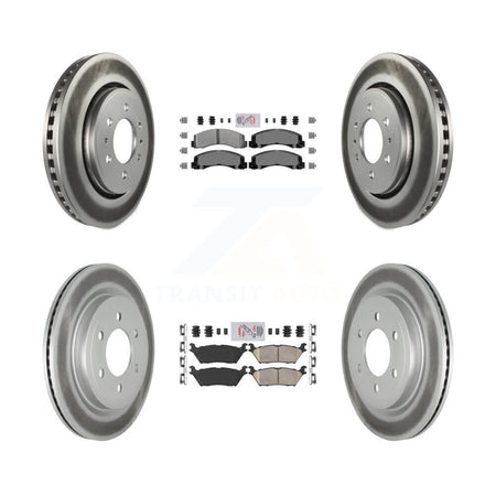 Front Semi-Metallic Rear Ceramic Pad Coat Disc Brake Rotors Kit For Ford F-150 Expedition KGA-101402