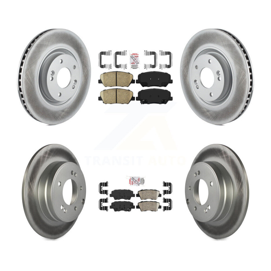 Front Rear Ceramic Pads And Coated Disc Brake Rotors Kit For Kia Optima 2.0L KGA-101415