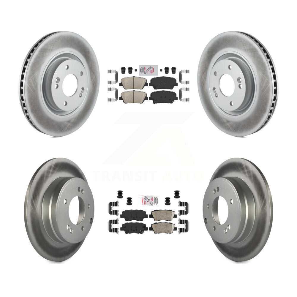 Front Rear Ceramic Pads And Coated Disc Brake Rotors Kit For Hyundai Azera KGA-101419