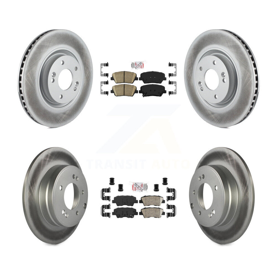 Front Rear Ceramic Pads And Coated Disc Brake Rotors Kit For Hyundai Azera KGA-101420