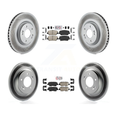 Front Rear Ceramic Pad & Coated Disc Brake Rotors Kit For 2016-2017 Hyundai Azera Limited KGA-101421