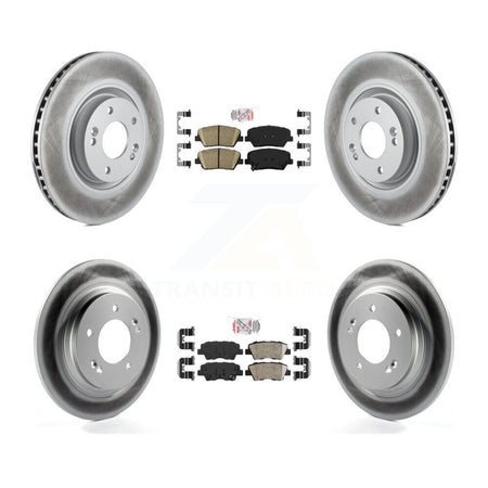 Front Rear Ceramic Pad & Coated Disc Brake Rotors Kit For 2016-2017 Hyundai Azera Limited KGA-101422