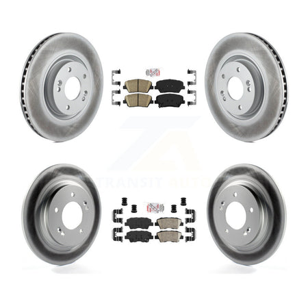 Front Rear Ceramic Pad & Coated Disc Brake Rotors Kit For 2016-2017 Hyundai Azera Limited KGA-101424