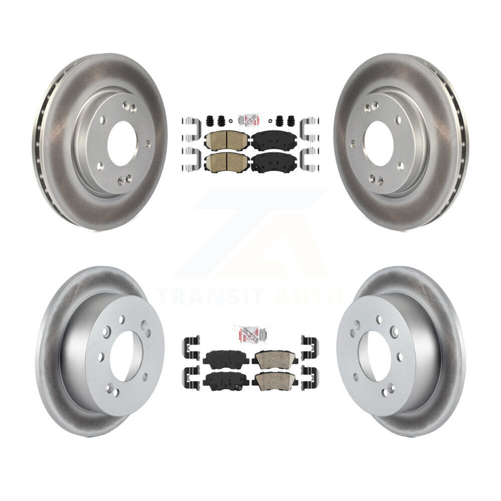 Front Rear Ceramic Pad Coat Brake Rotors Kit For 2010 Hyundai Elantra Sedan From 03 23 10 KGA-101425