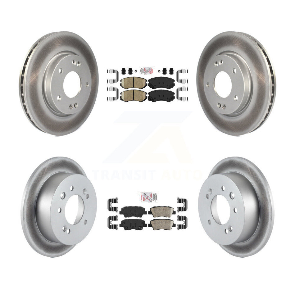 Front Rear Ceramic Pad Coat Brake Rotors Kit For 2010 Hyundai Elantra Sedan From 03 23 10 KGA-101425