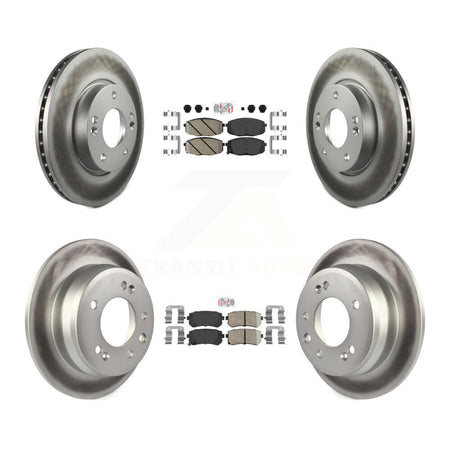 Front Rear Ceramic Pads And Coated Disc Brake Rotors Kit For Hyundai Elantra KGA-101427
