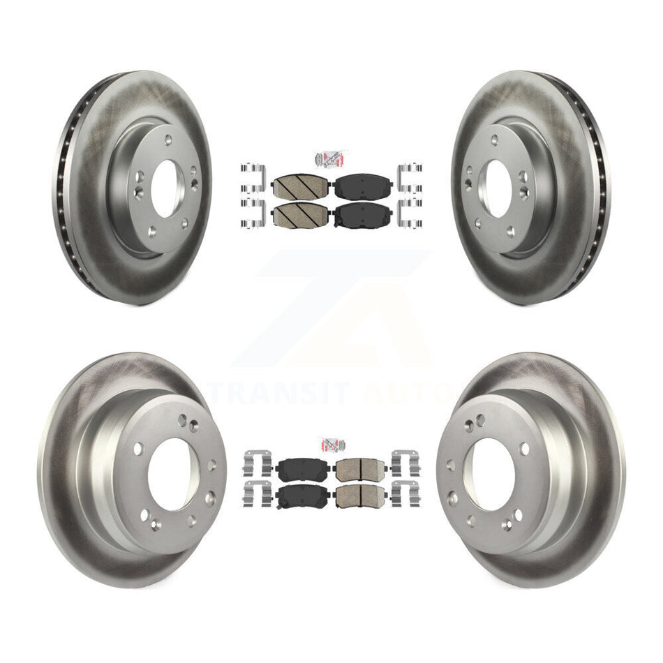 Front Rear Ceramic Pads And Coated Disc Brake Rotors Kit For Hyundai Elantra KGA-101428