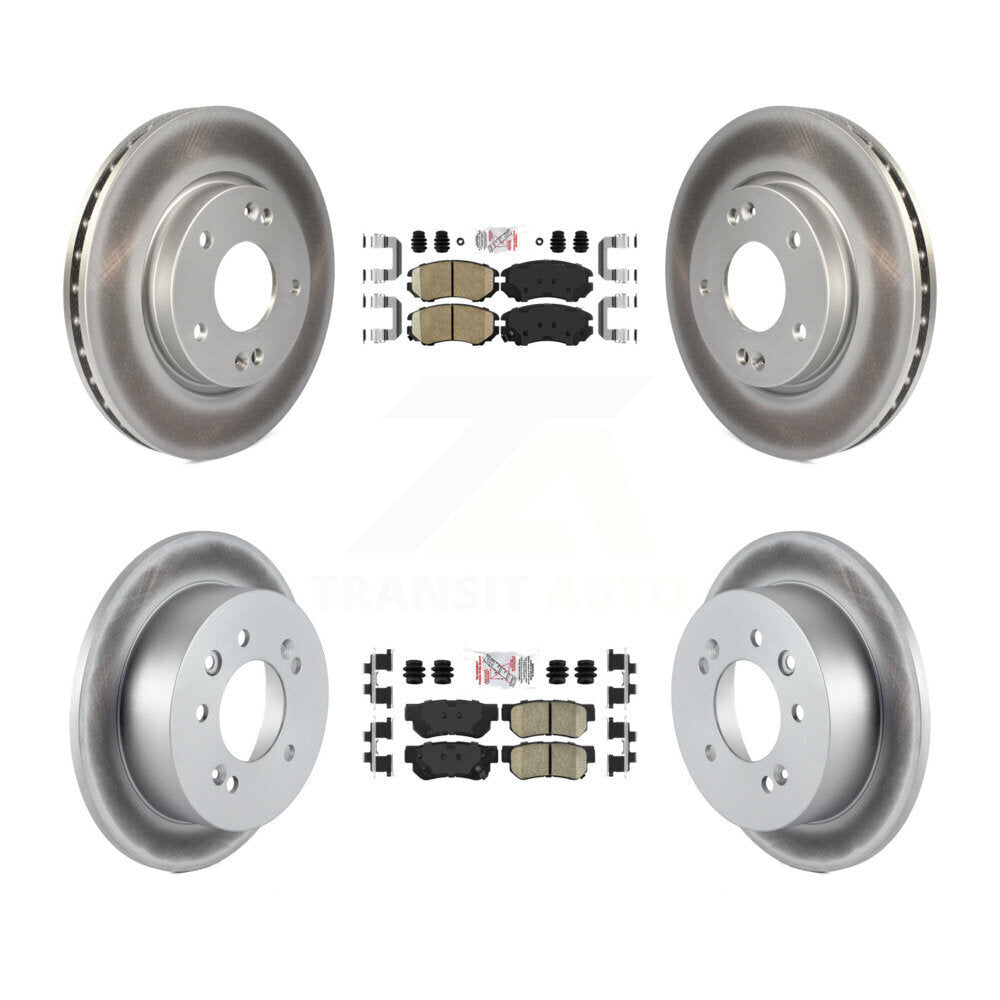 Front Rear Ceramic Pads And Coated Disc Brake Rotors Kit For Hyundai Elantra KGA-101429