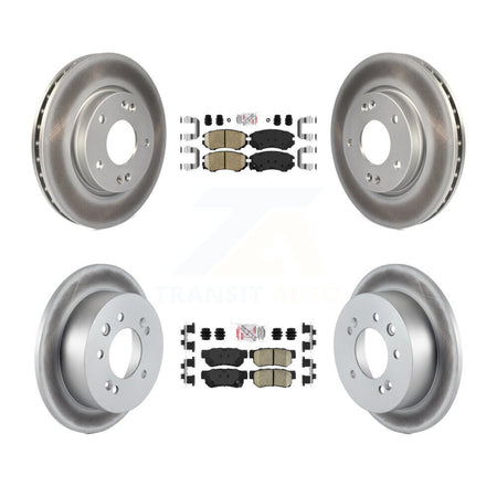 Front Rear Ceramic Pads And Coated Disc Brake Rotors Kit For Hyundai Elantra KGA-101429