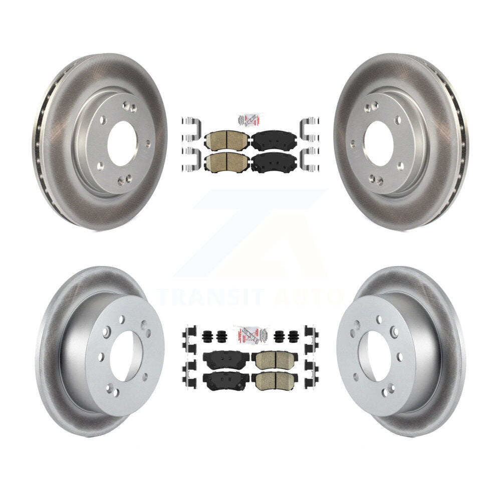 Front Rear Ceramic Pads And Coated Disc Brake Rotors Kit For Hyundai Elantra KGA-101430