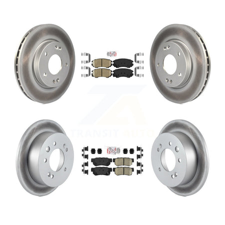 Front Rear Ceramic Pads And Coated Disc Brake Rotors Kit For Hyundai Elantra KGA-101430