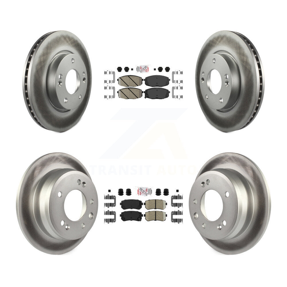 Front Rear Ceramic Pads And Coated Disc Brake Rotors Kit For Hyundai Elantra KGA-101431