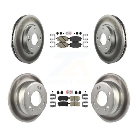Front Rear Ceramic Pads And Coated Disc Brake Rotors Kit For Hyundai Elantra KGA-101431
