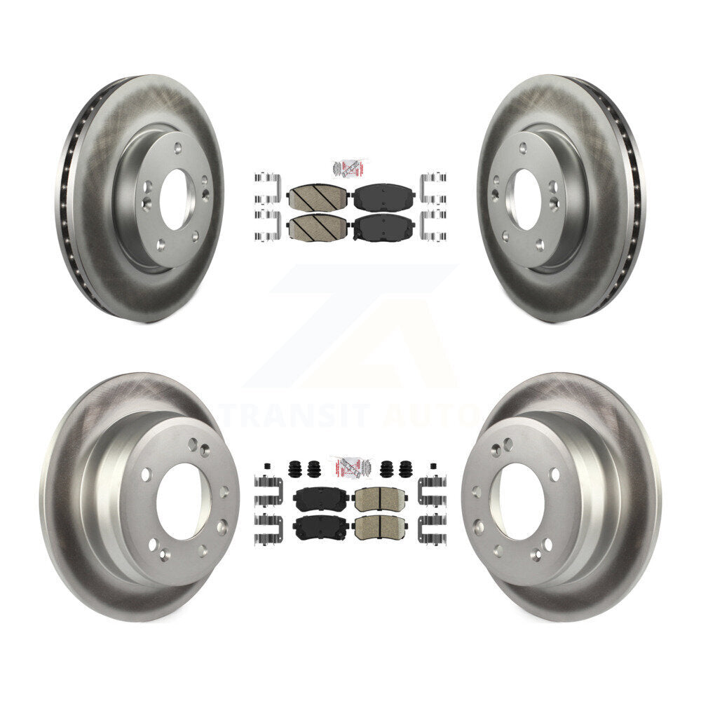 Front Rear Ceramic Pads And Coated Disc Brake Rotors Kit For Hyundai Elantra KGA-101432