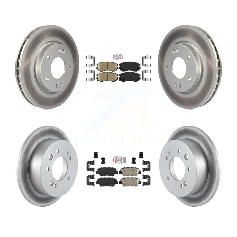 Front Rear Ceramic Pad Coat Brake Rotors Kit For 2010 Hyundai Elantra Sedan From 03 23 10 KGA-101434
