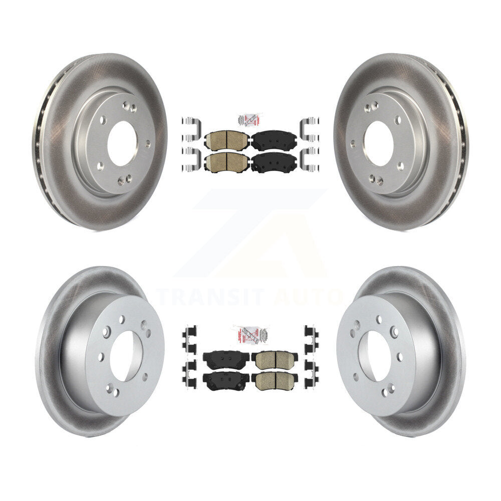Front Rear Ceramic Pads And Coated Disc Brake Rotors Kit For Hyundai Elantra KGA-101436