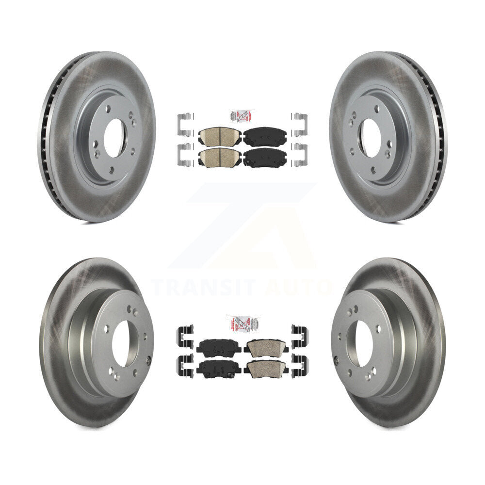 Front Rear Ceramic Pads And Coated Disc Brake Rotors Kit For Hyundai Azera KGA-101437