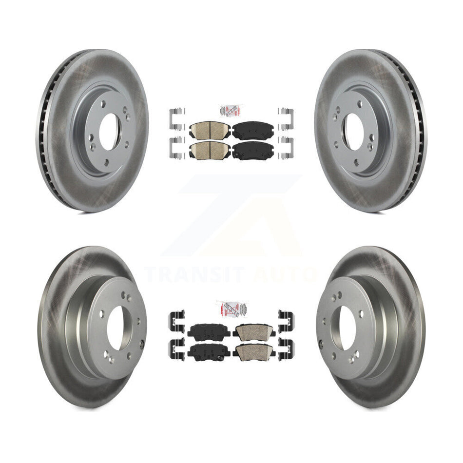 Front Rear Ceramic Pads And Coated Disc Brake Rotors Kit For Hyundai Azera KGA-101437