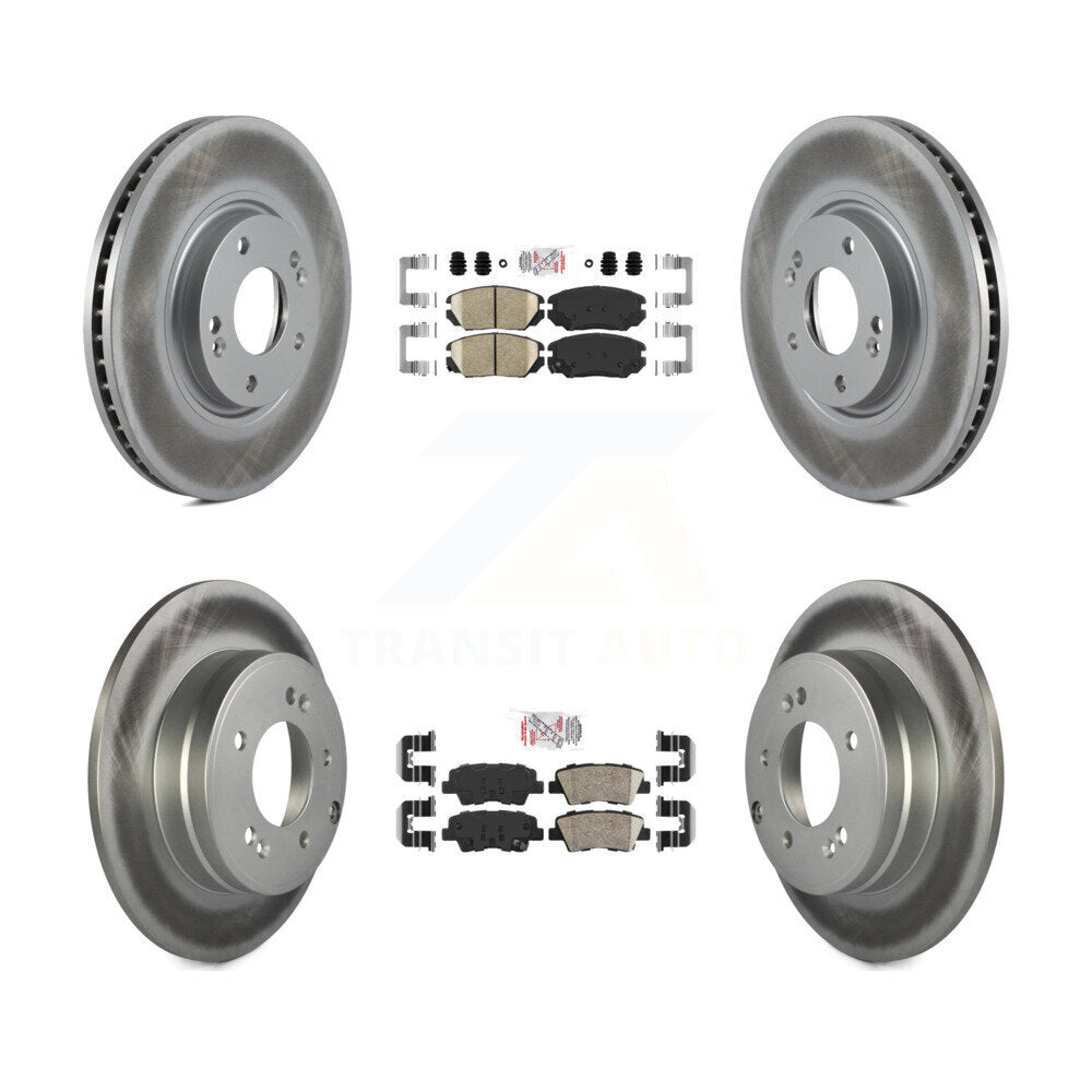 Front Rear Ceramic Pads And Coated Disc Brake Rotors Kit For Hyundai Azera KGA-101438