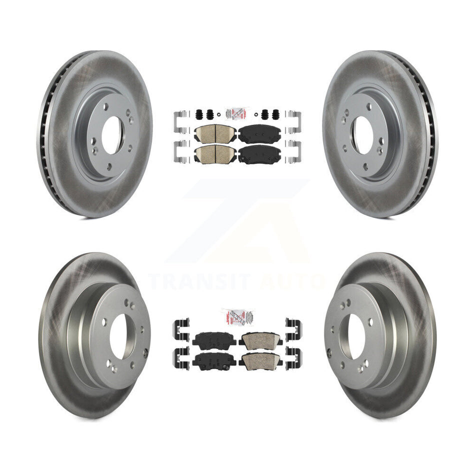 Front Rear Ceramic Pads And Coated Disc Brake Rotors Kit For Hyundai Azera KGA-101438