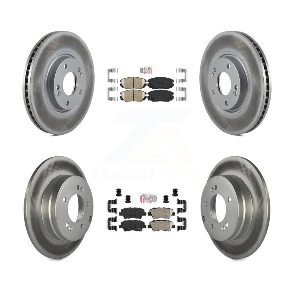 Front Rear Ceramic Pads And Coated Disc Brake Rotors Kit For Hyundai Azera KGA-101439