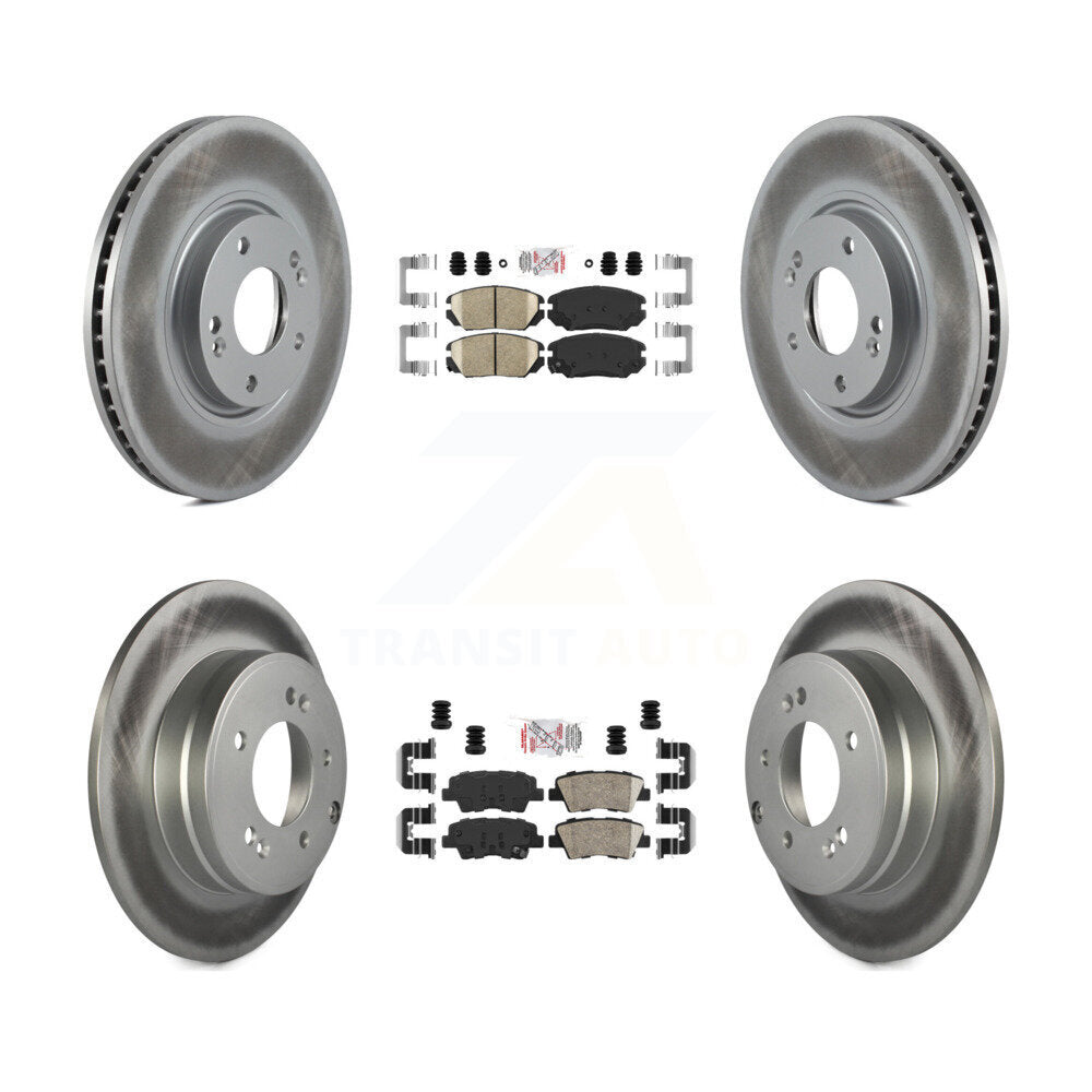 Front Rear Ceramic Pads And Coated Disc Brake Rotors Kit For Hyundai Azera KGA-101440