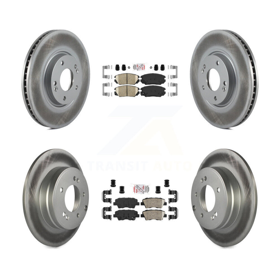 Front Rear Ceramic Pads And Coated Disc Brake Rotors Kit For Hyundai Azera KGA-101440