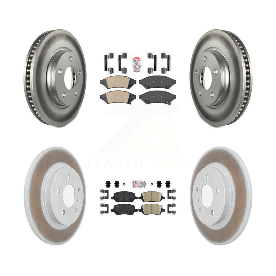 Front Rear Ceramic Pad Coated Brake Rotor Kit For Chevrolet Uplander Buick Terraza Saturn KGA-101444