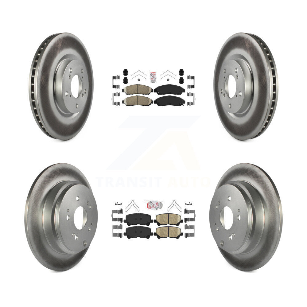 Front Rear Ceramic Pads And Coated Disc Brake Rotors Kit For Honda Pilot Acura MDX ZDX KGA-101449