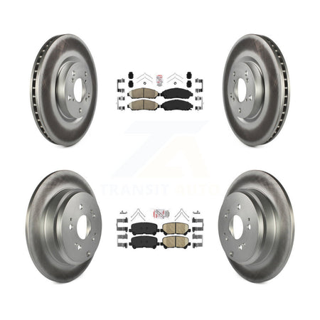 Front Rear Ceramic Pads And Coated Disc Brake Rotors Kit For Honda Pilot Acura MDX ZDX KGA-101449