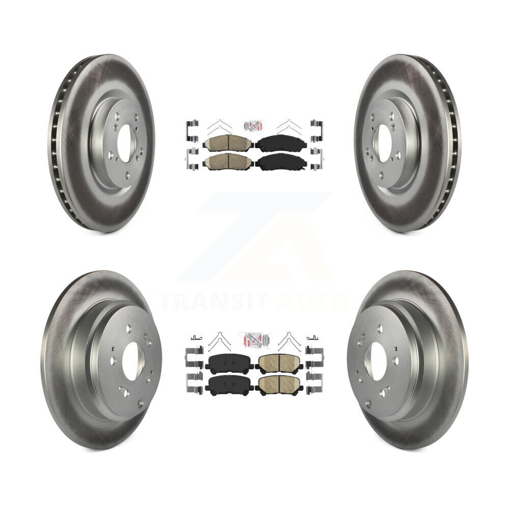 Front Rear Ceramic Pads And Coated Disc Brake Rotors Kit For Honda Pilot Acura MDX ZDX KGA-101450