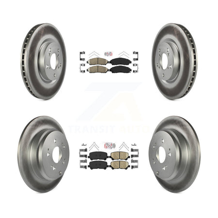 Front Rear Ceramic Pads And Coated Disc Brake Rotors Kit For Honda Pilot Acura MDX ZDX KGA-101450
