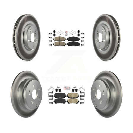 Front Rear Ceramic Pads And Coated Disc Brake Rotors Kit For Honda Pilot Acura MDX ZDX KGA-101451