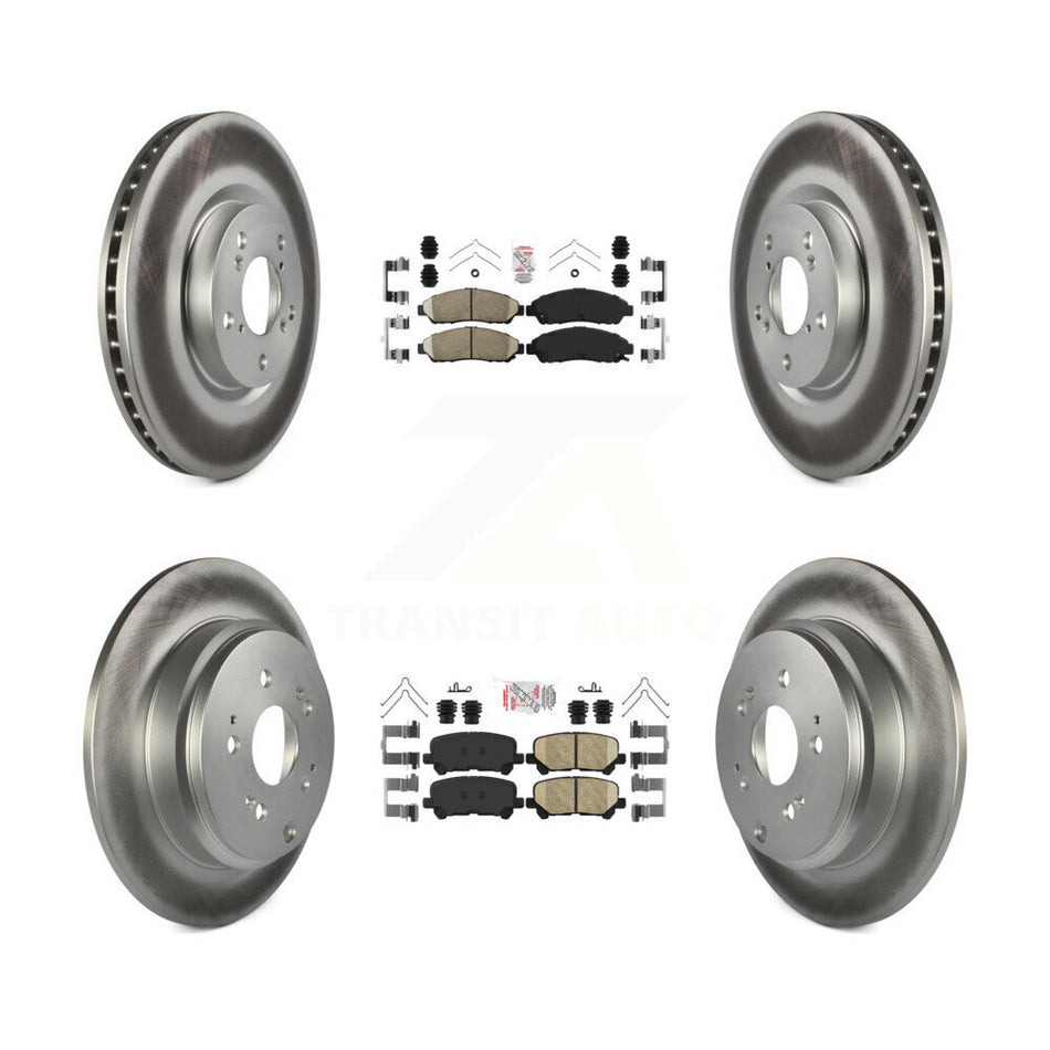 Front Rear Ceramic Pads And Coated Disc Brake Rotors Kit For Honda Pilot Acura MDX ZDX KGA-101451