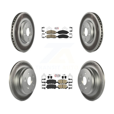 Front Rear Ceramic Pads And Coated Disc Brake Rotors Kit For Honda Pilot Acura MDX ZDX KGA-101452