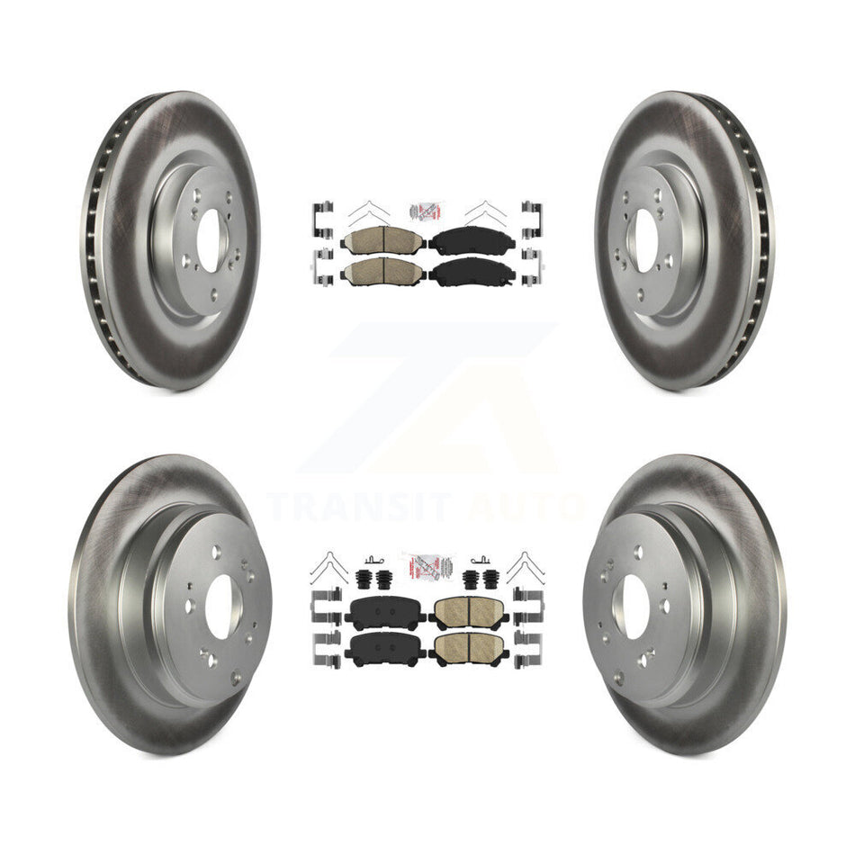 Front Rear Ceramic Pads And Coated Disc Brake Rotors Kit For Honda Pilot Acura MDX ZDX KGA-101452