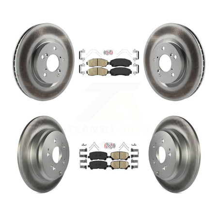 Front Rear Ceramic Pads And Coated Disc Brake Rotors Kit For 2011-2014 Honda Odyssey KGA-101453