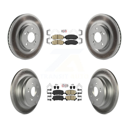 Front Rear Ceramic Pads And Coated Disc Brake Rotors Kit For 2011-2014 Honda Odyssey KGA-101455