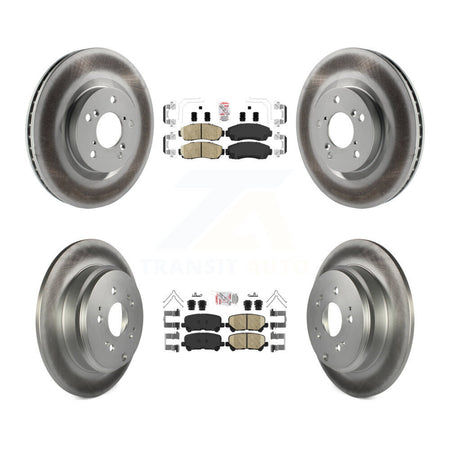 Front Rear Ceramic Pads And Coated Disc Brake Rotors Kit For 2011-2014 Honda Odyssey KGA-101456