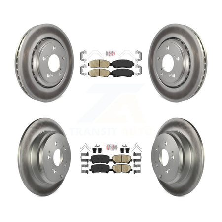 Front Rear Ceramic Pads And Coated Disc Brake Rotors Kit For 2015-2017 Honda Odyssey KGA-101459