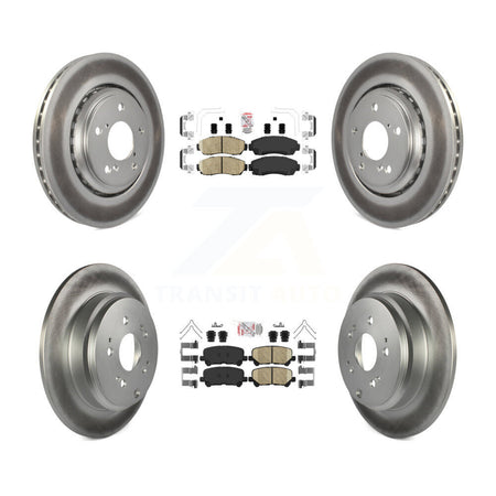 Front Rear Ceramic Pads And Coated Disc Brake Rotors Kit For 2015-2017 Honda Odyssey KGA-101460