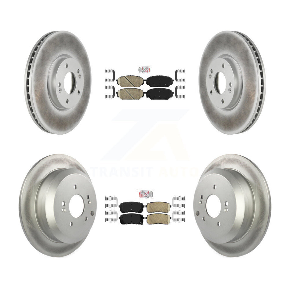 Front Rear Ceramic Pads And Coated Disc Brake Rotors Kit For 2007-2012 Hyundai Veracruz KGA-101469