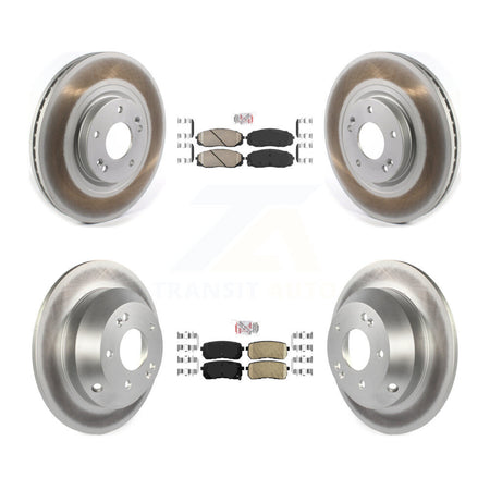 Front Rear Ceramic Pads And Coated Disc Brake Rotors Kit For 2015-2021 Kia Sedona KGA-101470