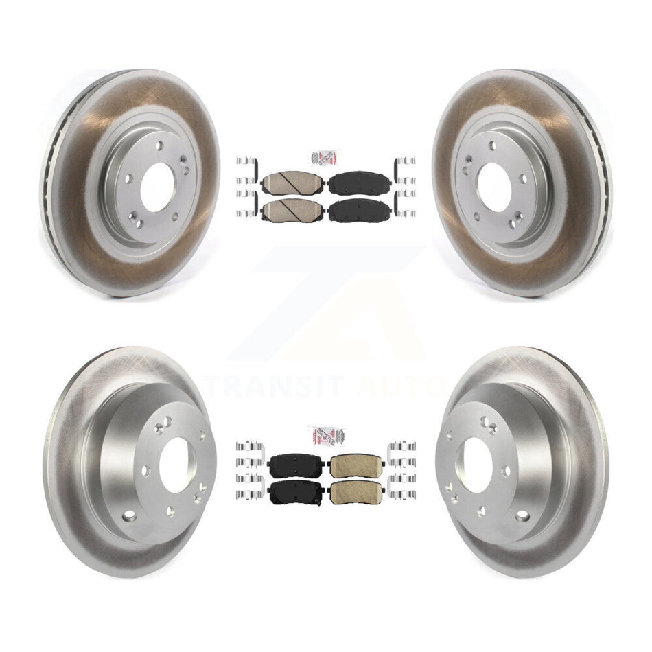 Front Rear Ceramic Pads And Coated Disc Brake Rotors Kit For 2015-2021 Kia Sedona KGA-101470